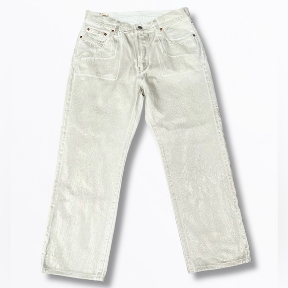 Levi’s Women Jeans Size 29 Coated 501 90s Premium Jeans in White Y2K NWOT - Picture 4 of 14